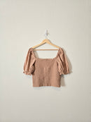 Abercrombie Tan Smocked Top (XL)