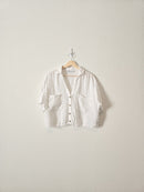 Zara White Linen Button Up (M)