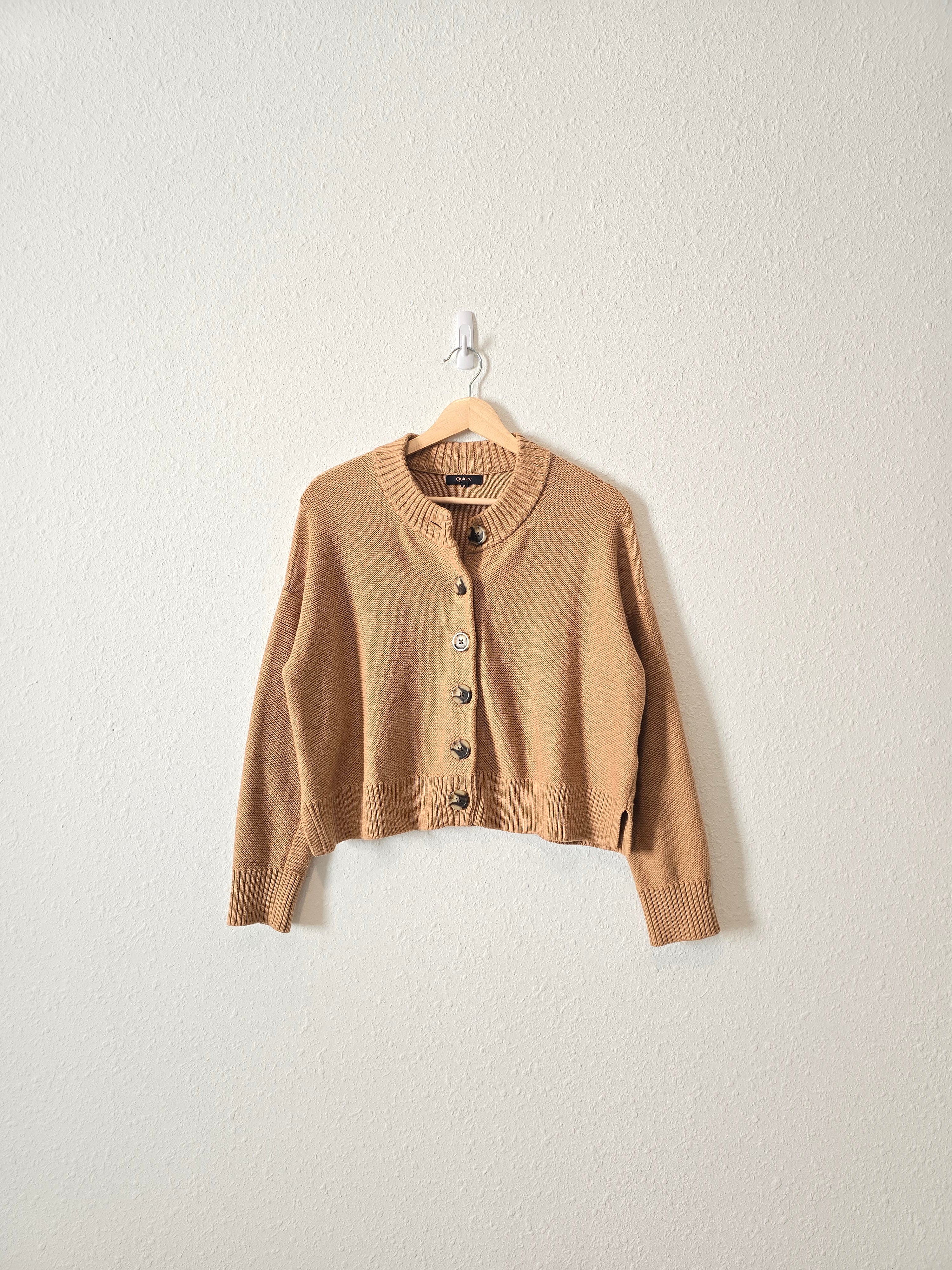 Quince Camel Crop Cardigan (S)