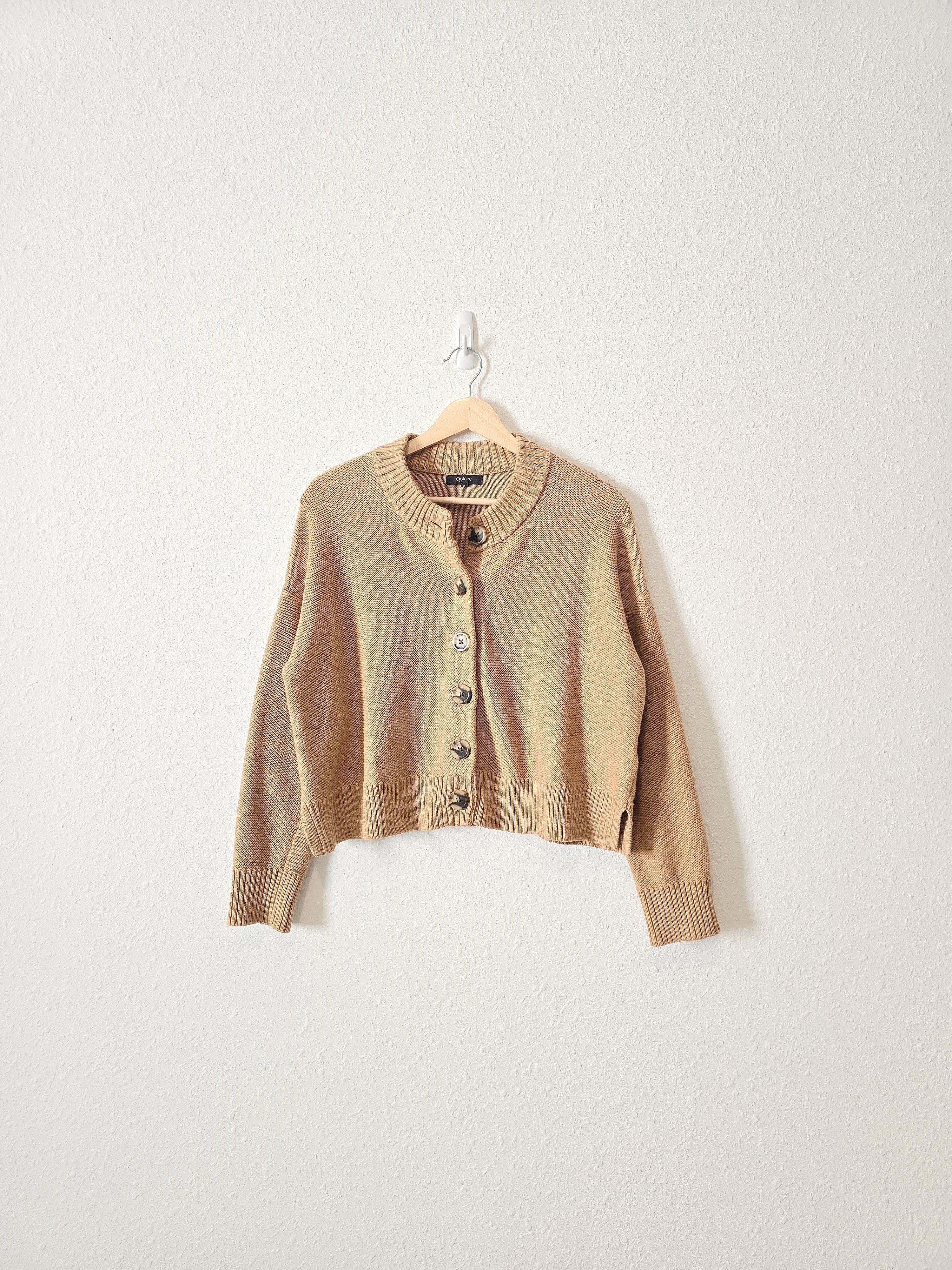 Quince Camel Crop Cardigan (S)