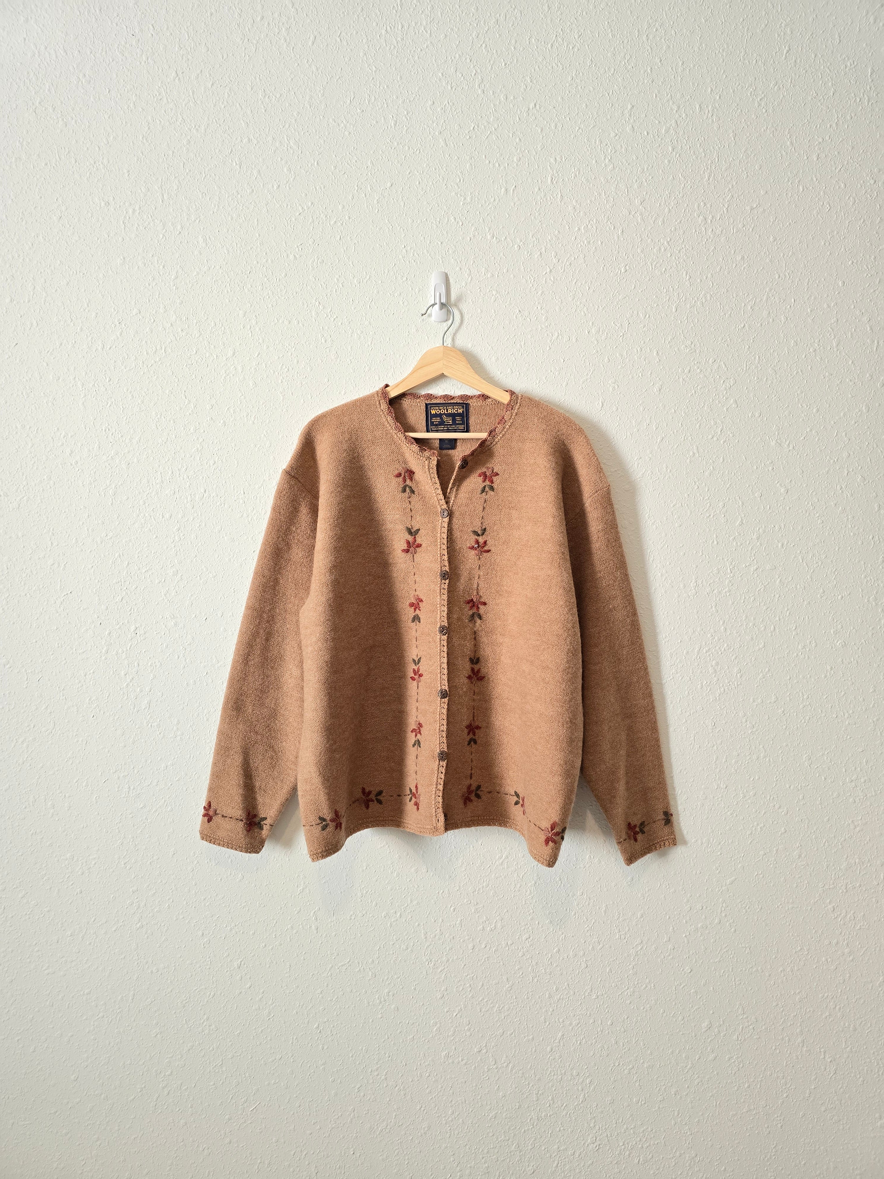 Vintage Camel Floral Sweater (XL)