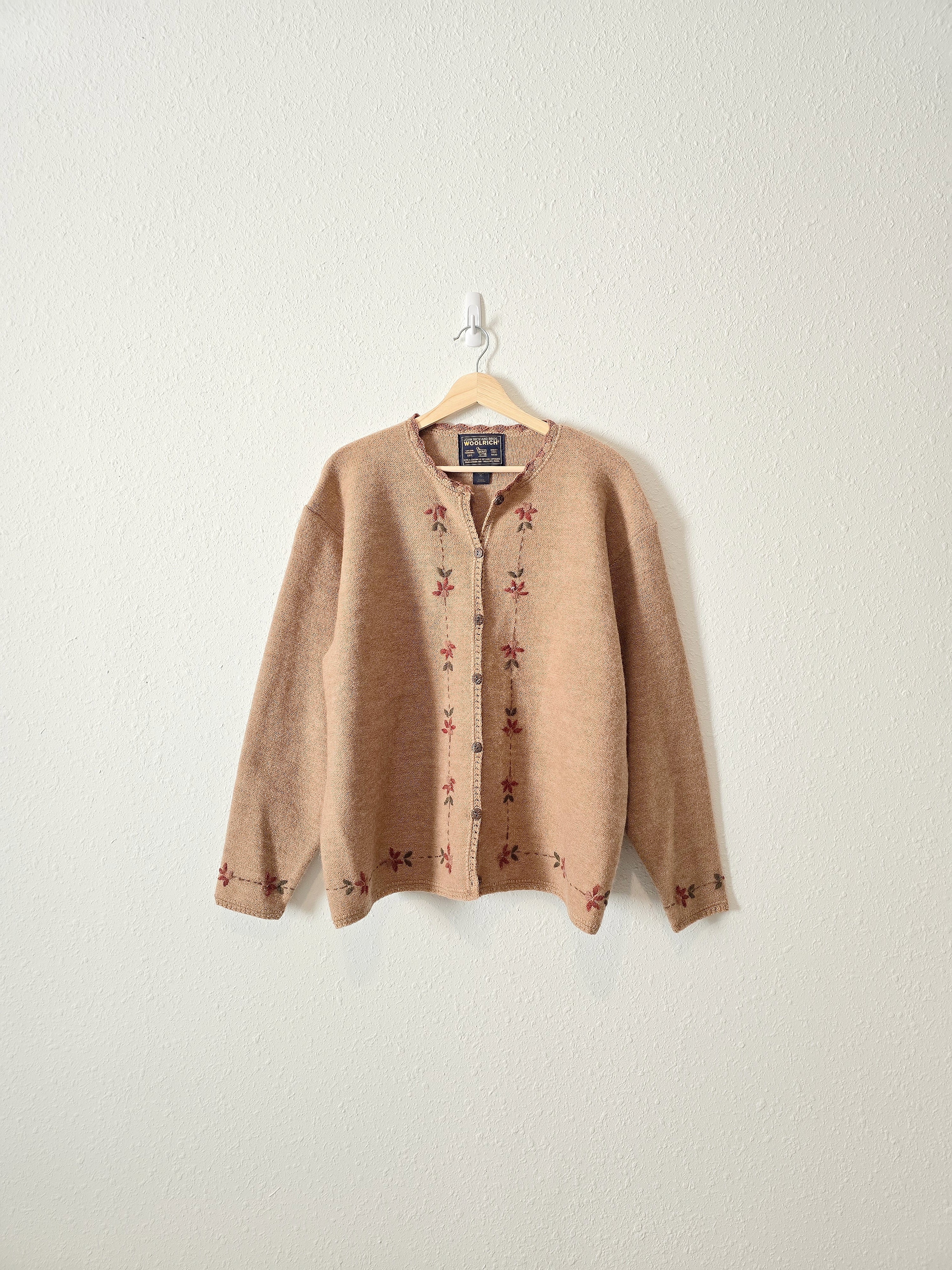 Vintage Camel Floral Sweater (XL)