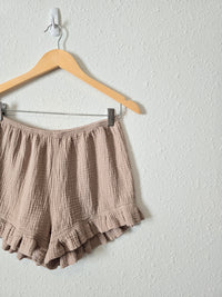 Neutral Gauze Ruffle Shorts (S)