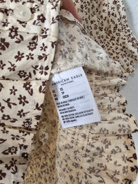 NEW Brown Floral Button Up Top (XS)