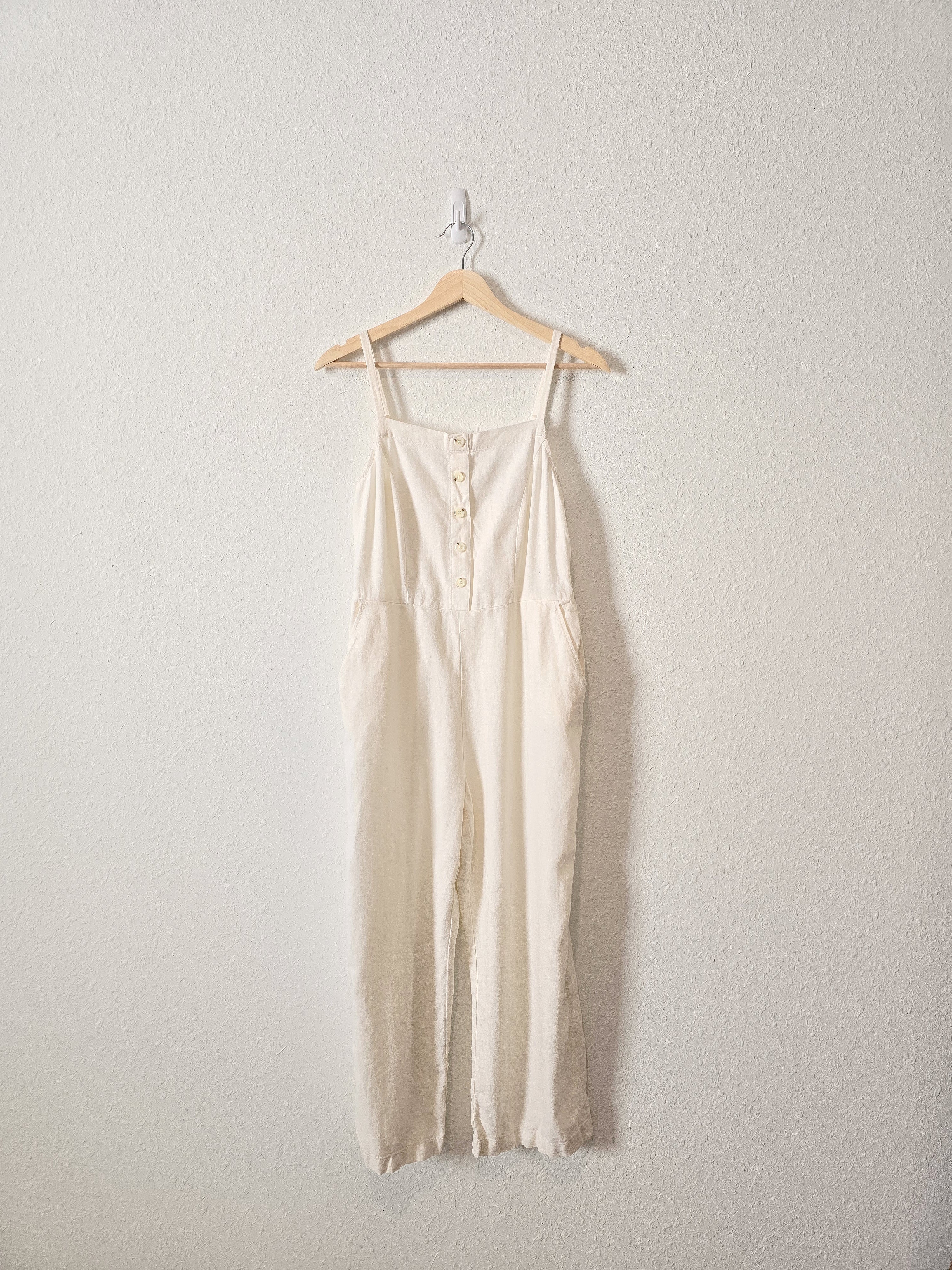 Linen Straight Leg Jumpsuit (S)