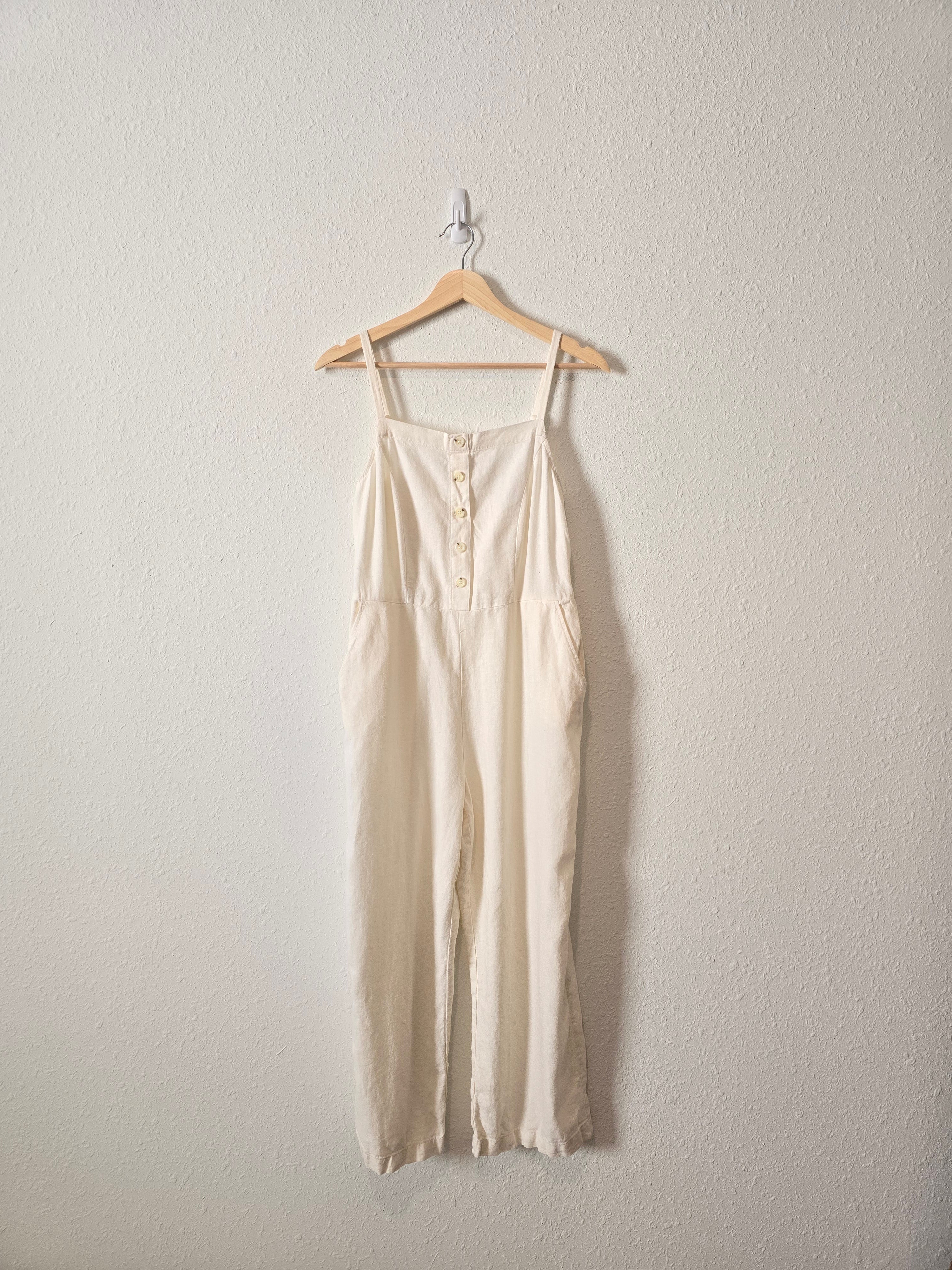 Linen Straight Leg Jumpsuit (S)