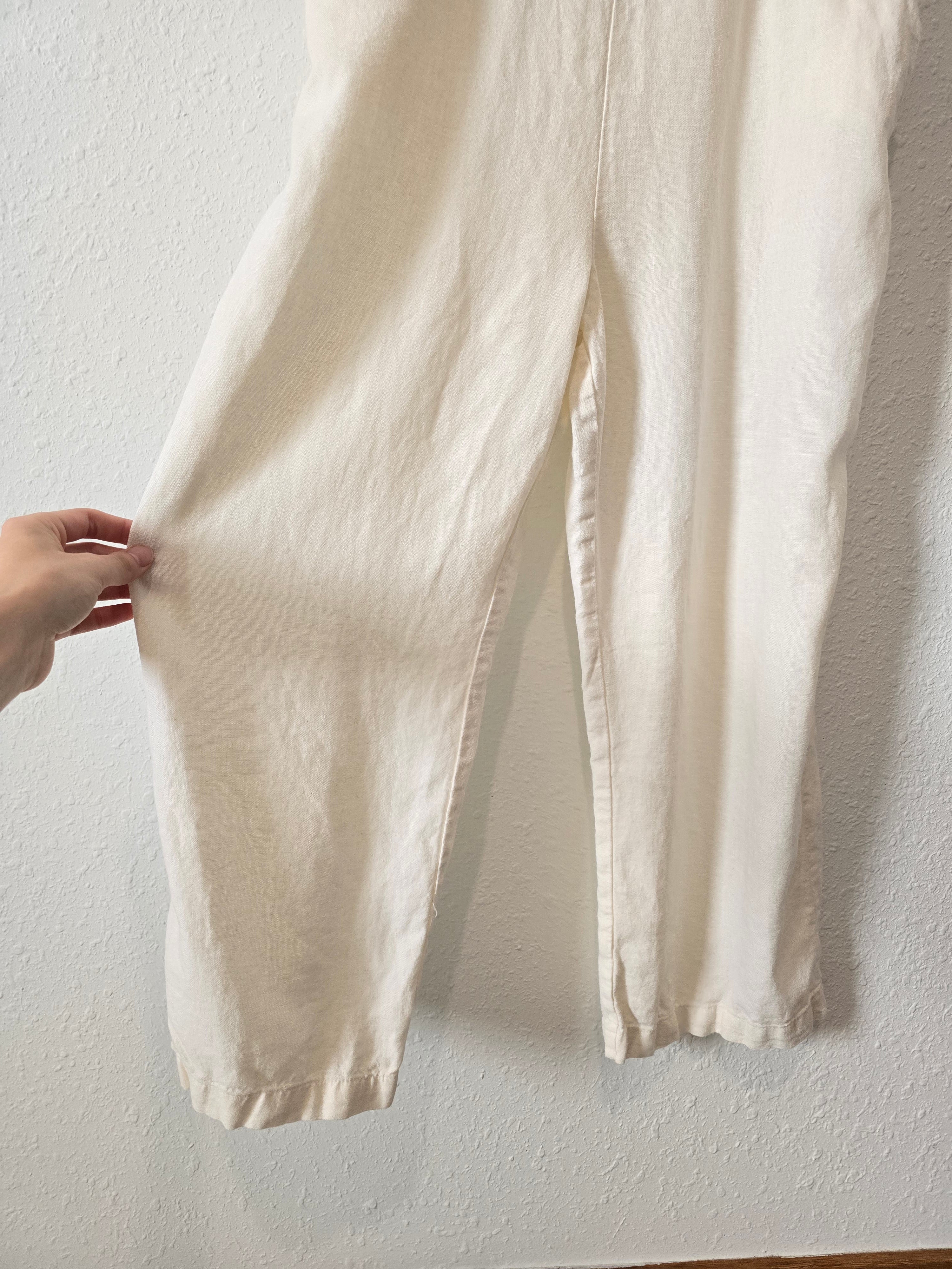 Linen Straight Leg Jumpsuit (S)