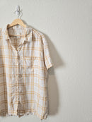 Linen Checkered Button Up (L)