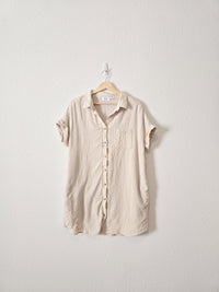 Neutral Textured Shirt Dress (L)