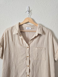 Neutral Textured Shirt Dress (L)