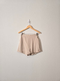 Princess Polly Beige High Rise Shorts (6)