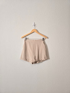 Princess Polly Beige High Rise Shorts (6)