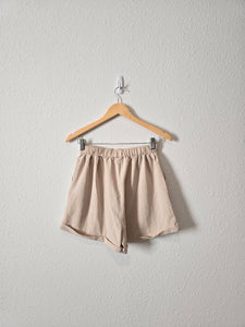 Princess Polly Beige High Rise Shorts (6)