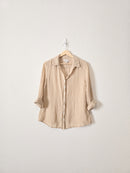 Linen Blend Gauze Button Up (L)