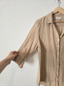 Linen Blend Gauze Button Up (L)