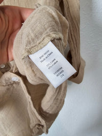 Linen Blend Gauze Button Up (L)