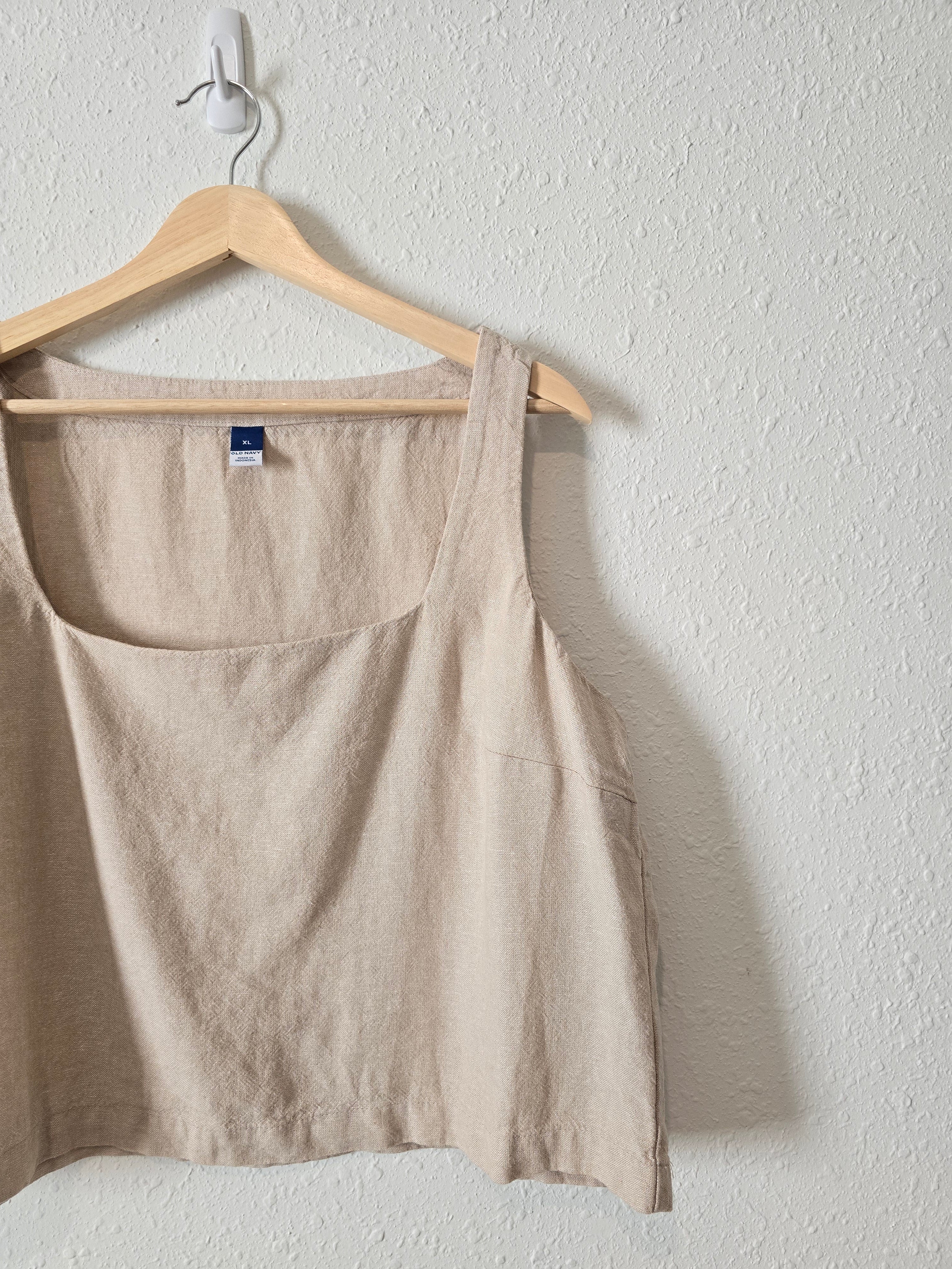 Linen Blend Crop Tank (XL)