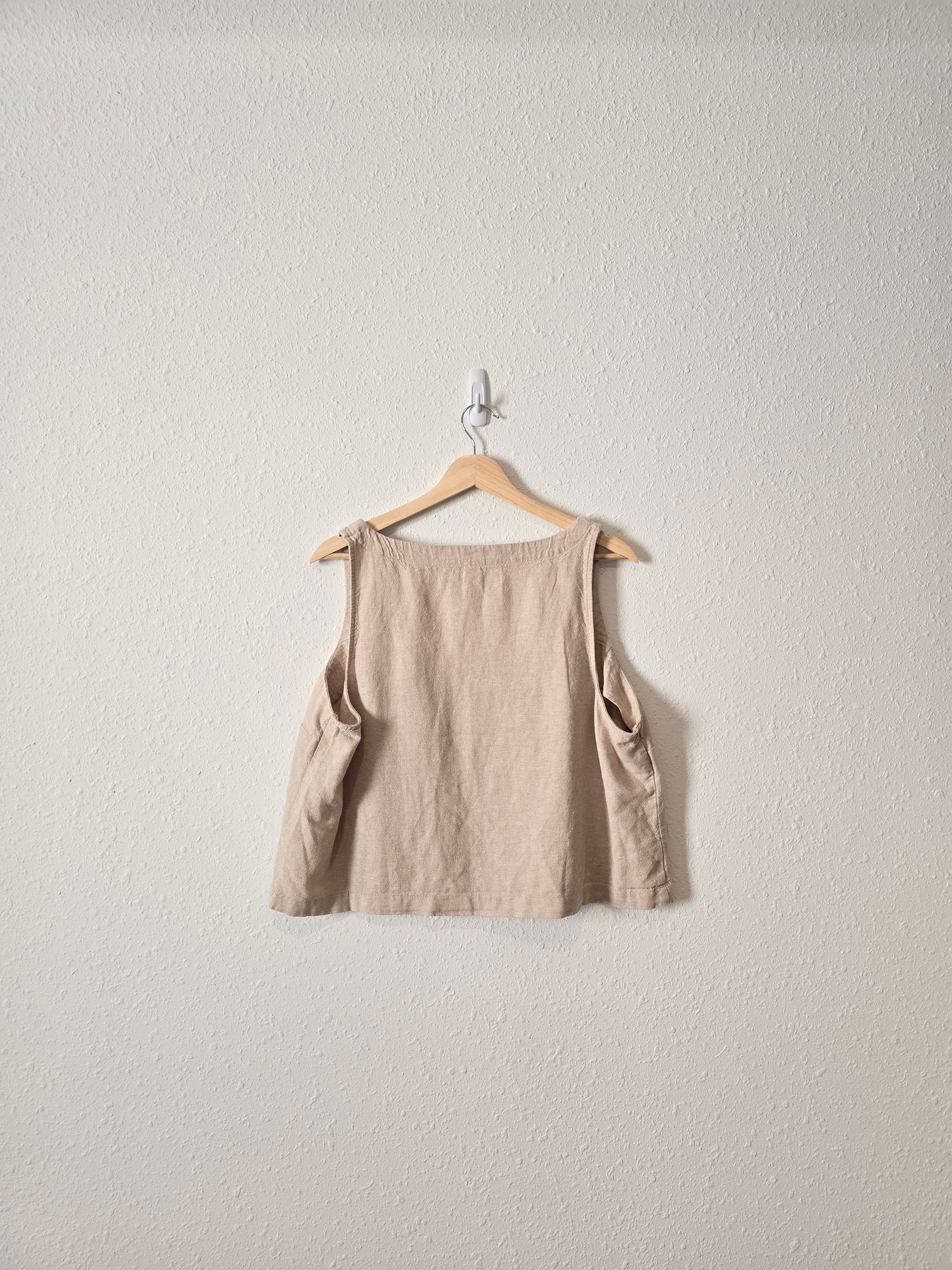 Linen Blend Crop Tank (XL)