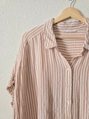 Oversized Striped Button Up (XL-3X)