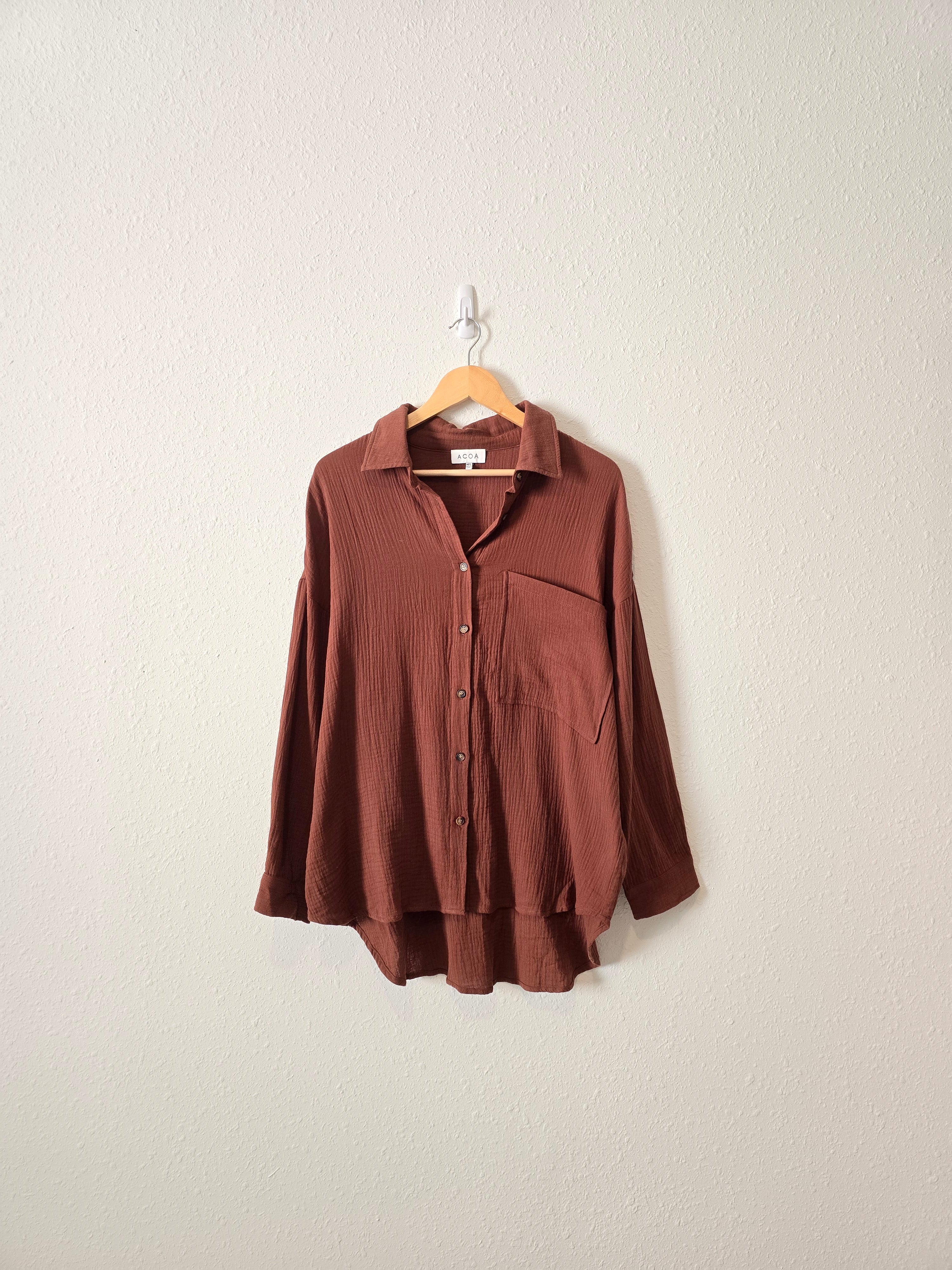 Acoa Oversized Gauze Button Up (M/L)