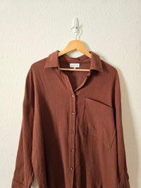 Acoa Oversized Gauze Button Up (M/L)