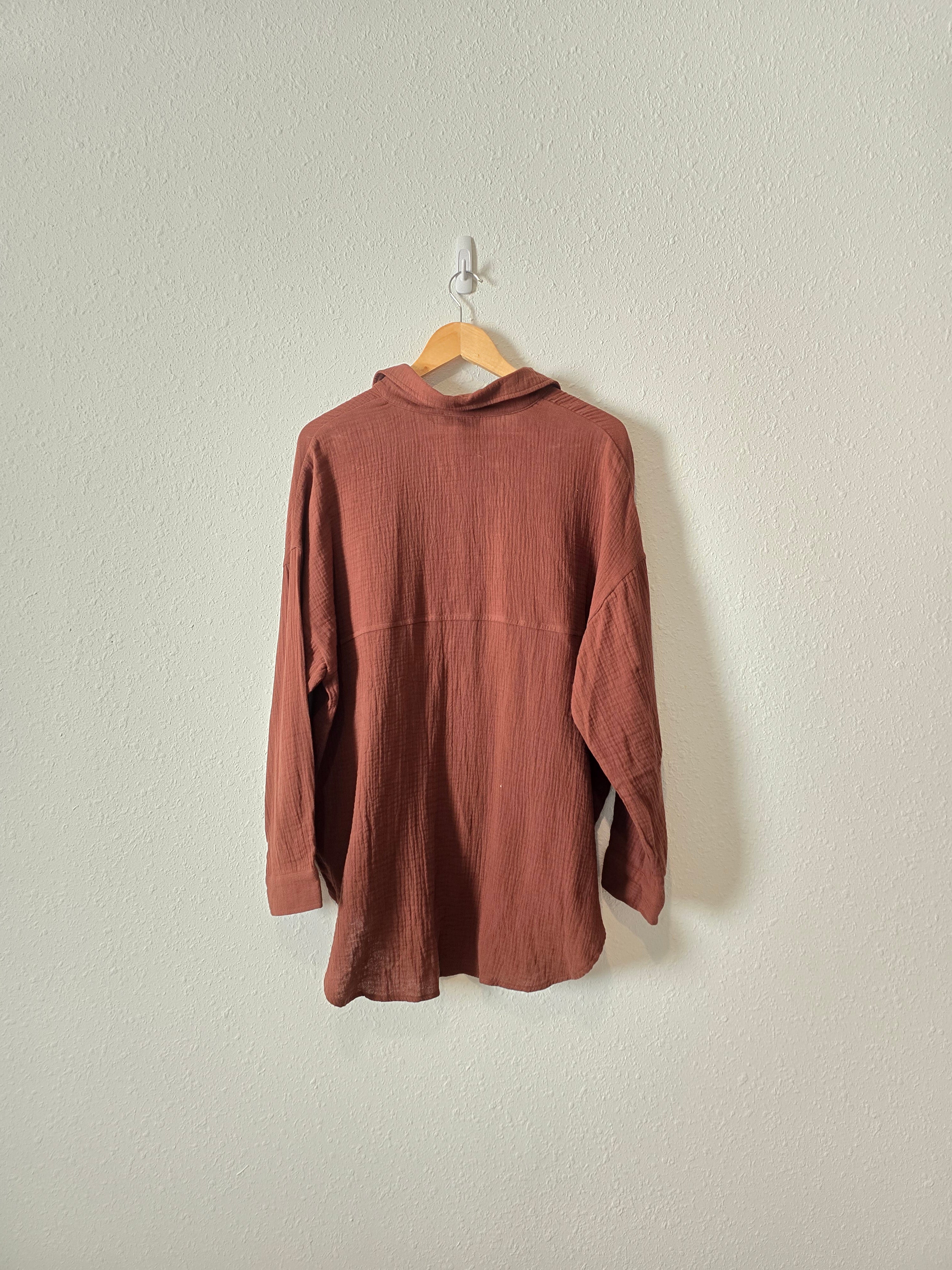 Acoa Oversized Gauze Button Up (M/L)