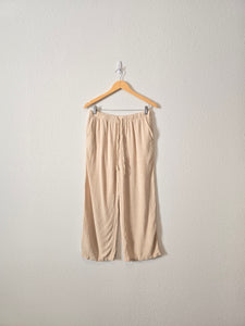 Cream Linen Straight Pants (M)