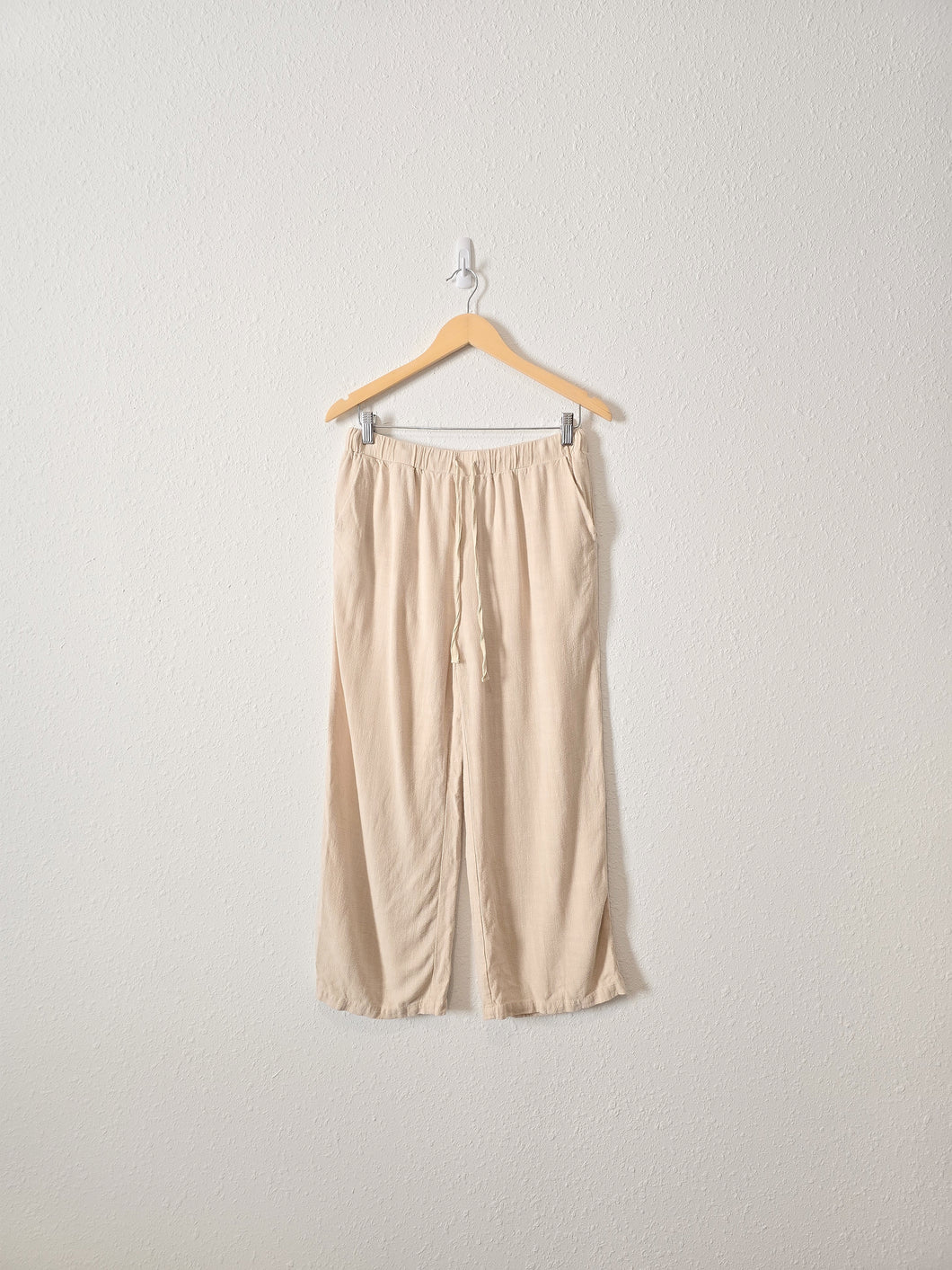 Cream Linen Straight Pants (M)