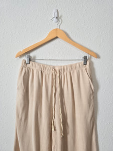 Cream Linen Straight Pants (M)