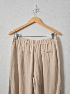 Cream Linen Straight Pants (M)