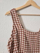 Rust Checkered Crop Tank (L)