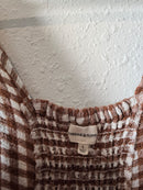 Rust Checkered Crop Tank (L)