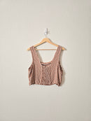 Rust Checkered Crop Tank (L)