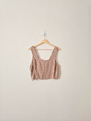 Rust Checkered Crop Tank (L)