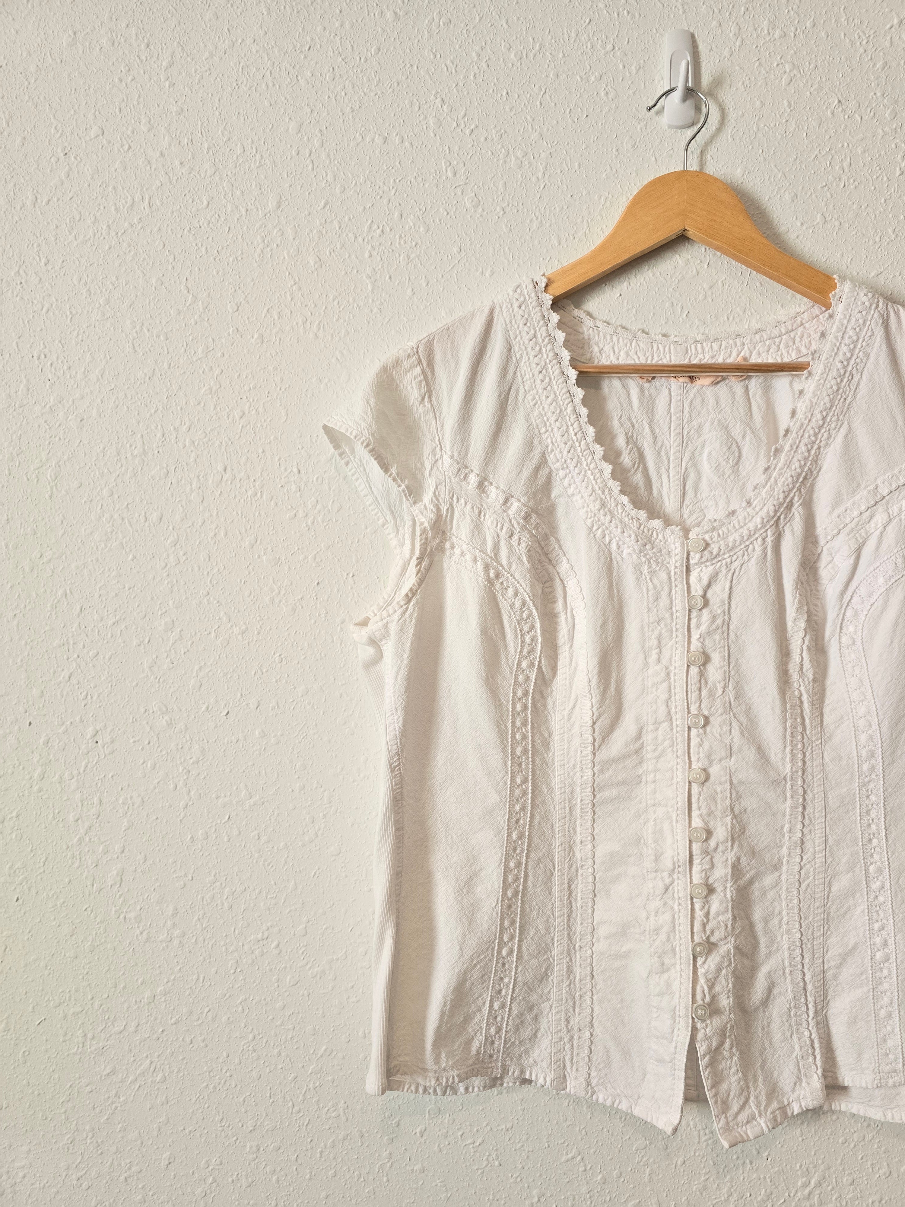 White Textured Cotton Tank (XL)