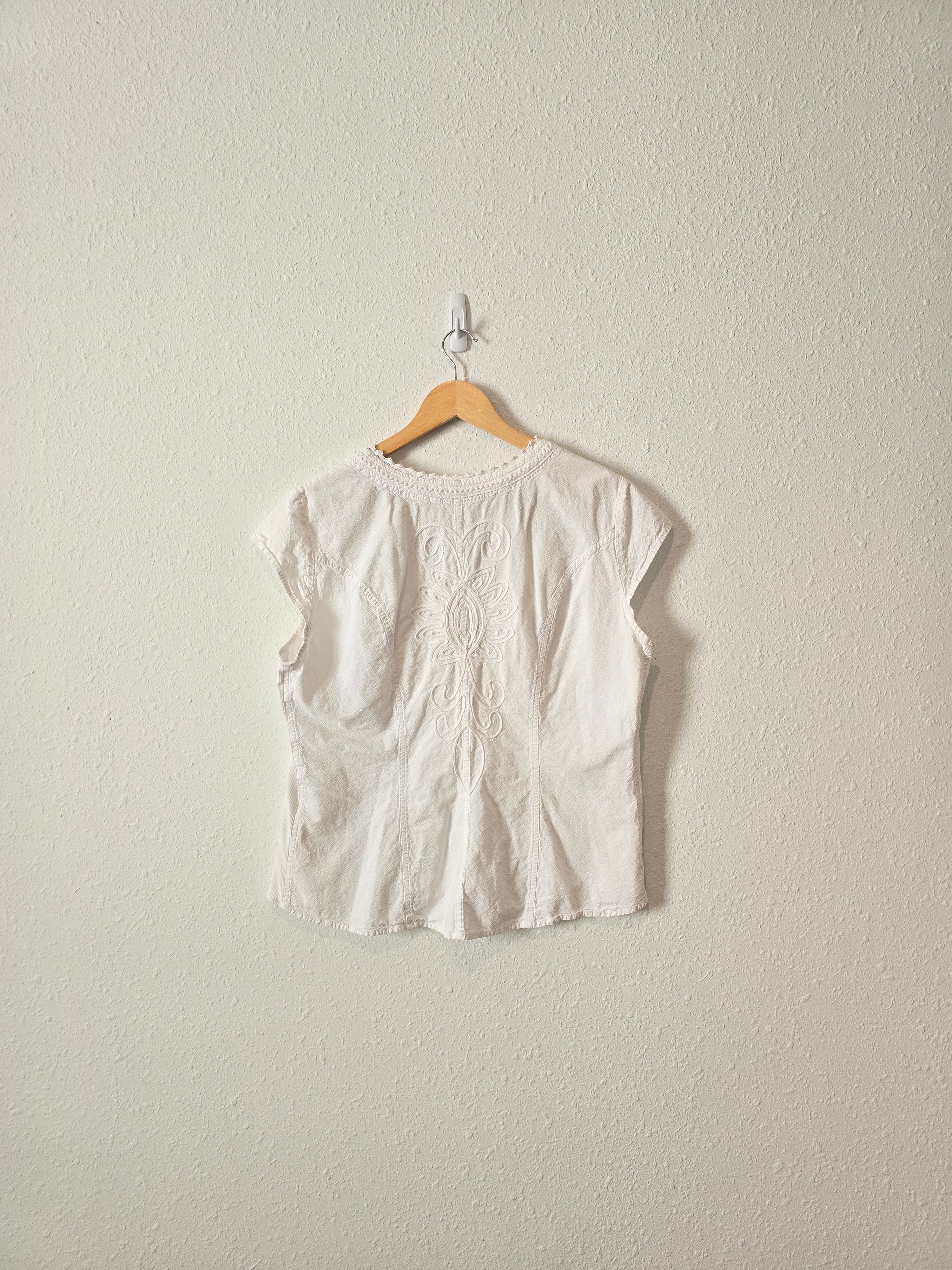 White Textured Cotton Tank (XL)