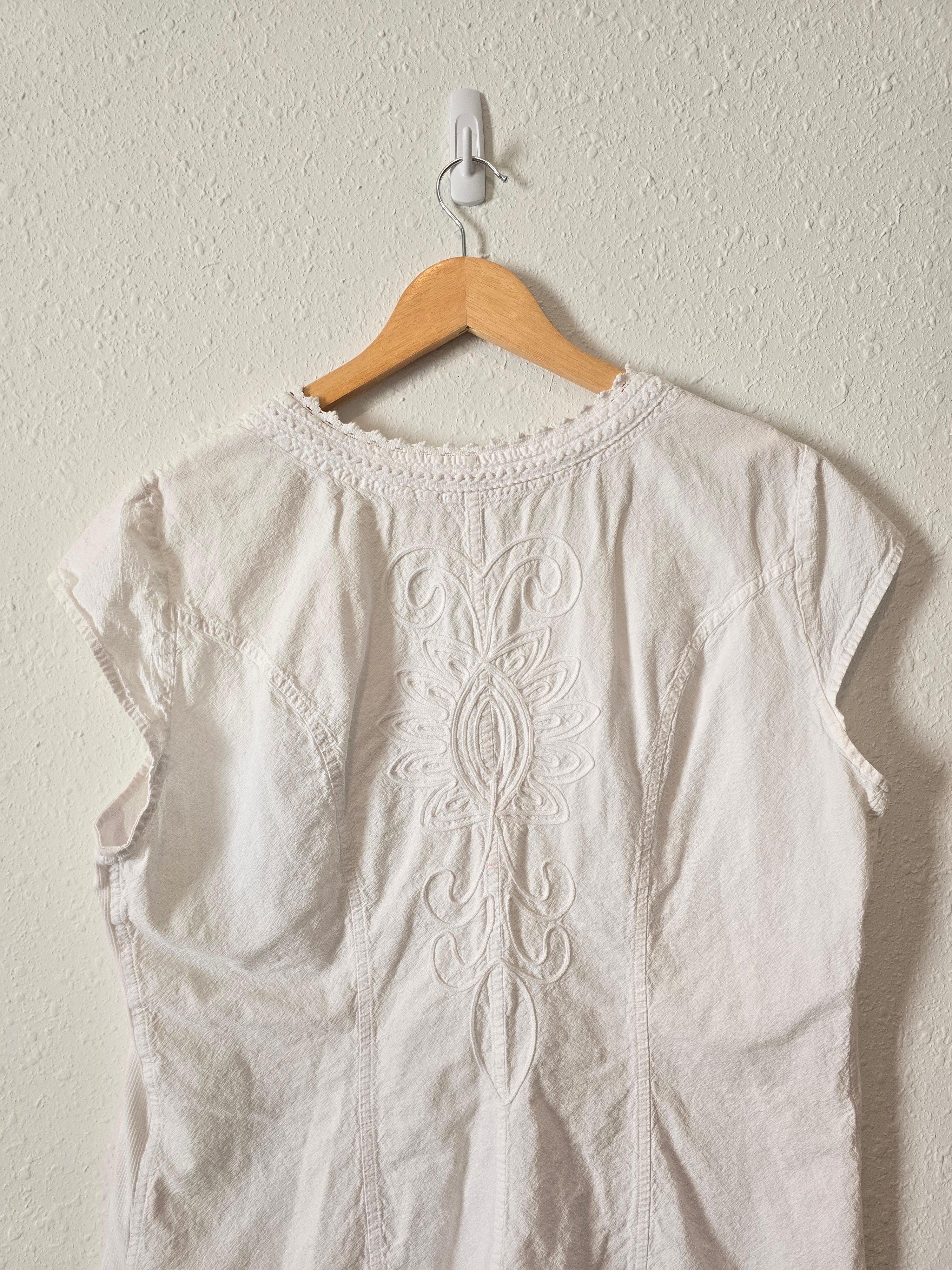 White Textured Cotton Tank (XL)