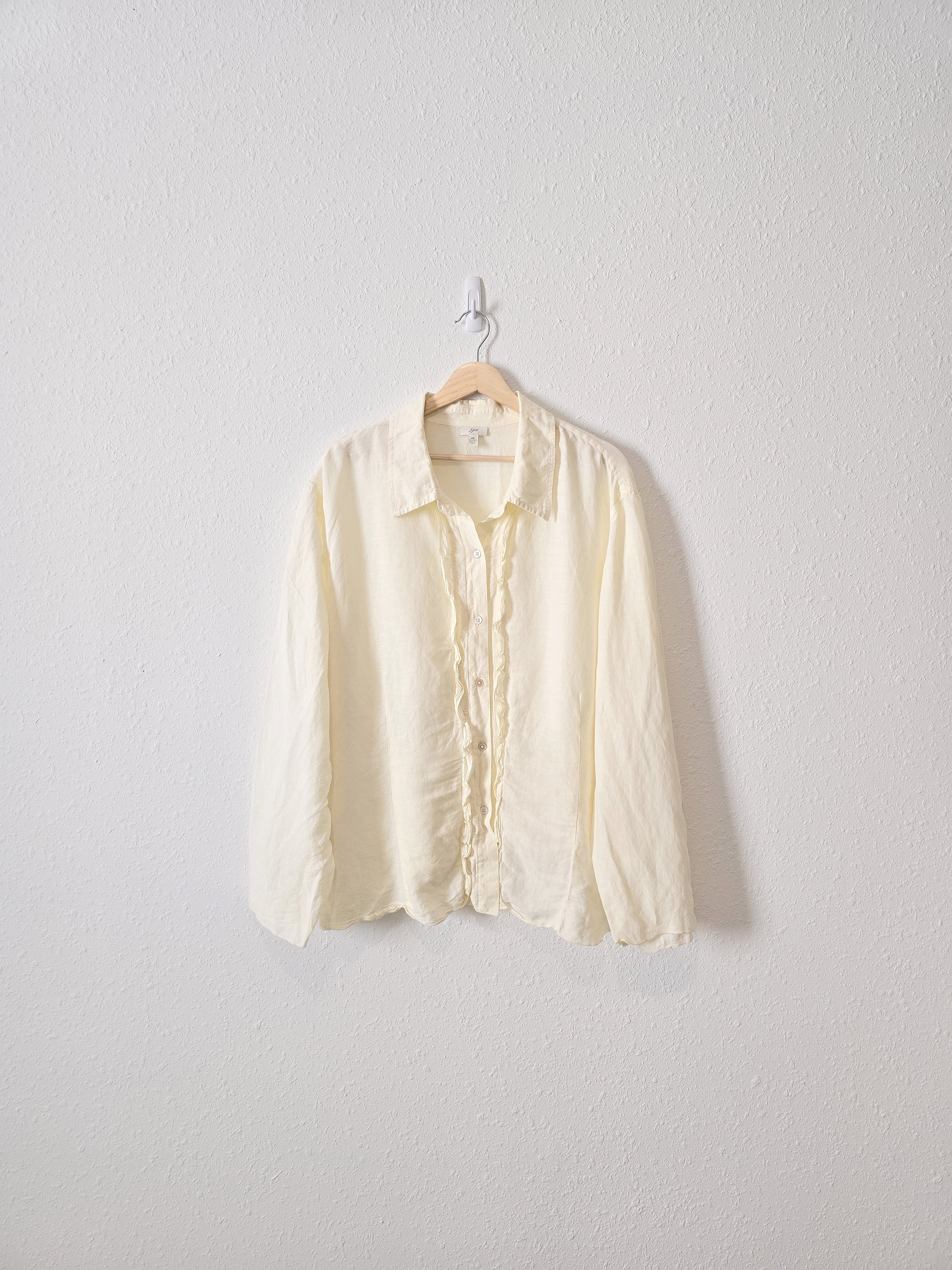 Vintage Cream Linen Button Up (4X)