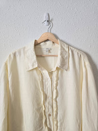 Vintage Cream Linen Button Up (4X)