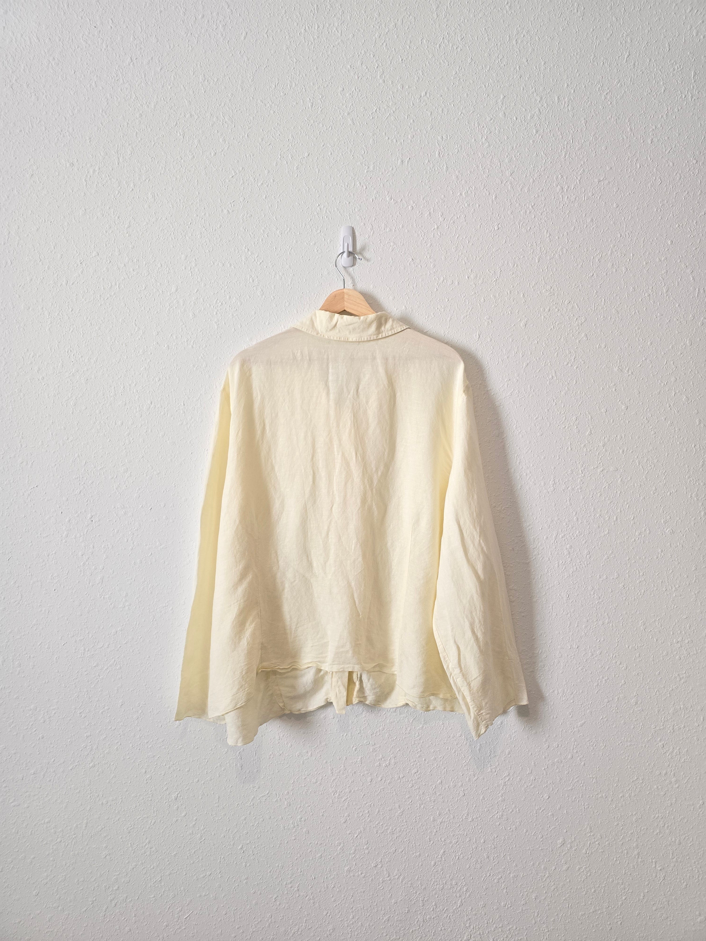 Vintage Cream Linen Button Up (4X)