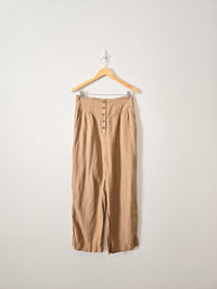 Neutral Linen Blend Pants (M)