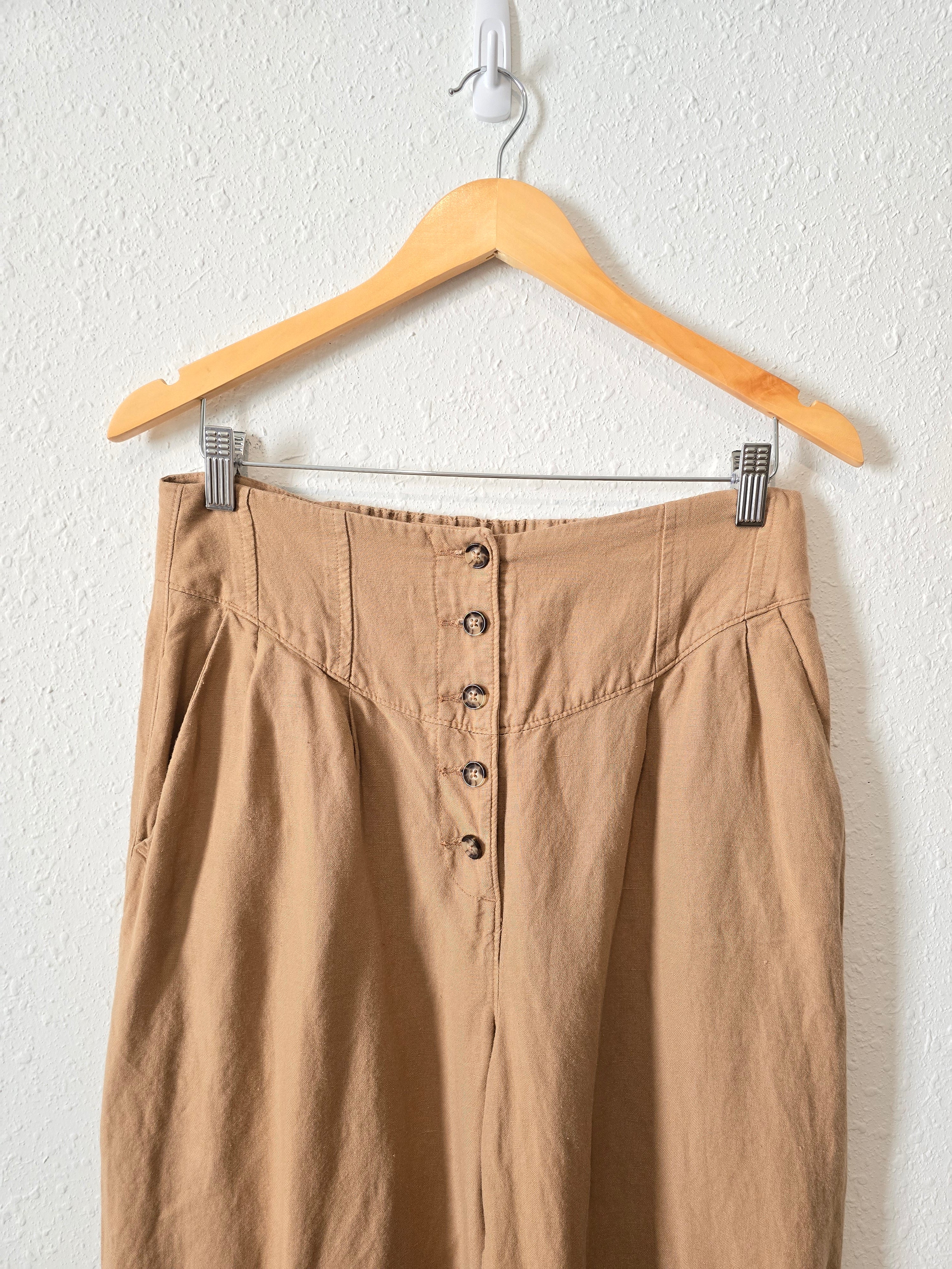 Neutral Linen Blend Pants (M)