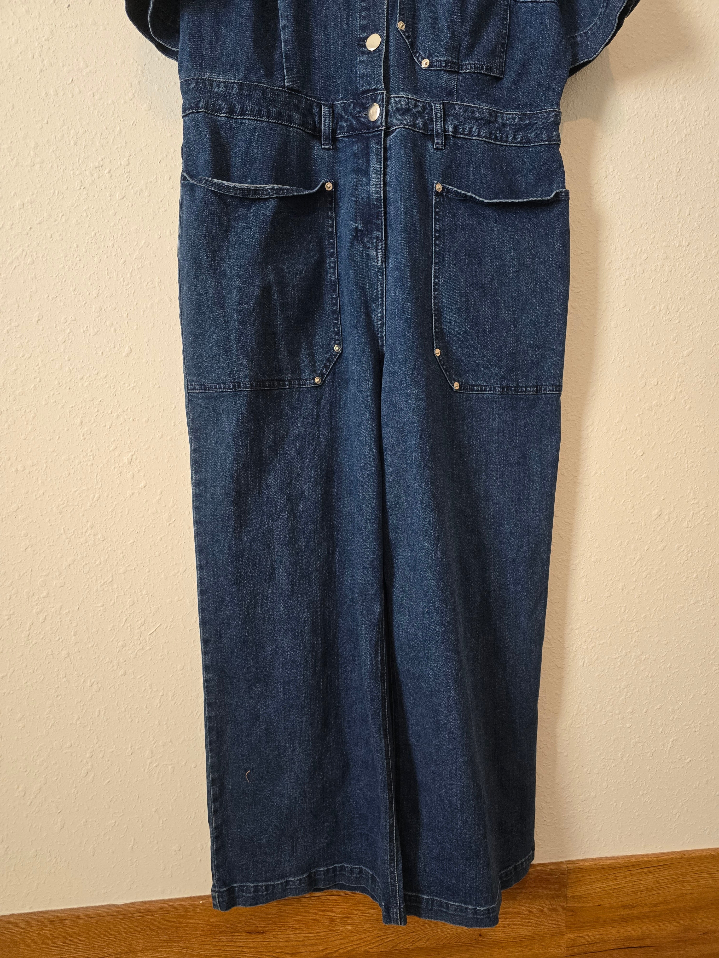 Eloquii Wide Leg Denim Coveralls (16)