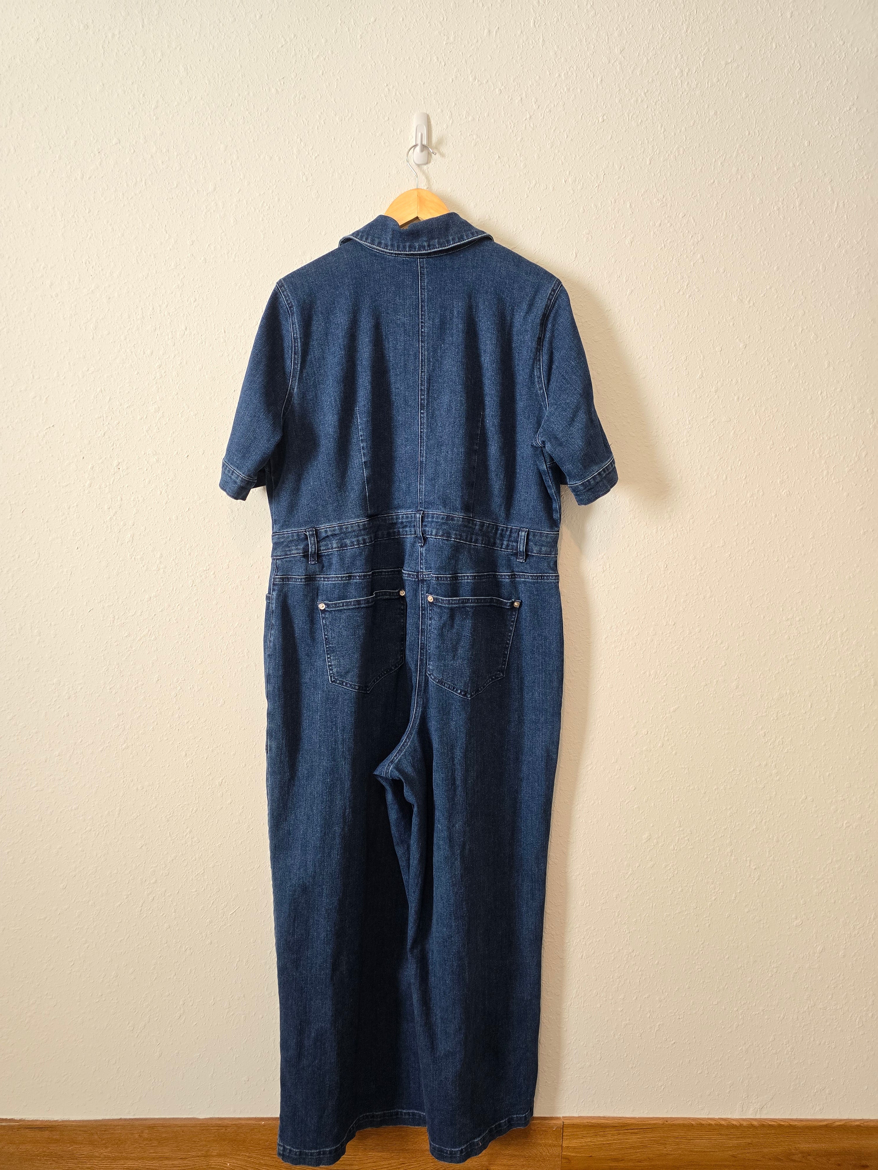 Eloquii Wide Leg Denim Coveralls (16)