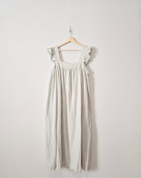 Sage Striped Linen Maxi Dress (XXL)