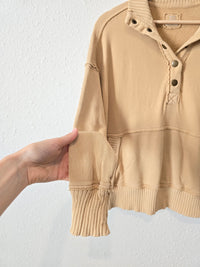 Aerie Neutral Snap Button Pullover (XXS)