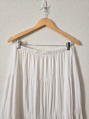 White Tiered Midi Skirt (L)