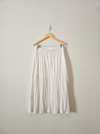 White Tiered Midi Skirt (L)