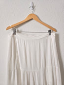 White Tiered Midi Skirt (XL)