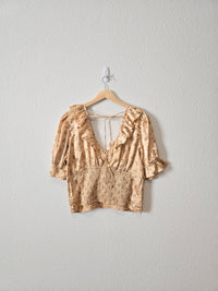 Free People Satin Floral Top (L)